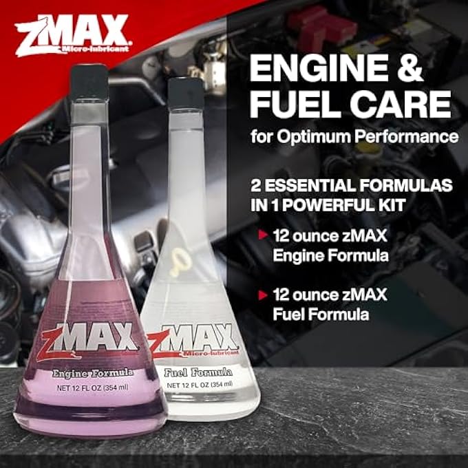 zMAX 58-011 - ENGINE & FUEL FORMULA KIT - EASY TO USE - REDUCES CARBON BUILD-UP & LUBRICATES METAL EXTENDING LIFE OF CAR OR TRUCK - RUNS EFFICIENTLY, IMPROVING GAS OR DIESEL MILEAGE - 12 OZ - 2 PACK - Image 2